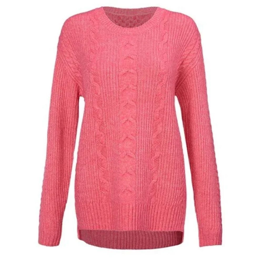 Cabi Elsa Pullover Sweater Crewneck Cable Pink Size XS #4245 Pullover